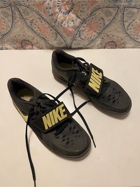 Nike Black and Yellow Track Discuss Throwing Shoes